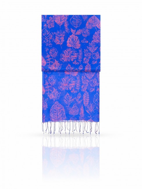 Палантин Женский S20-LEAF/BLUE